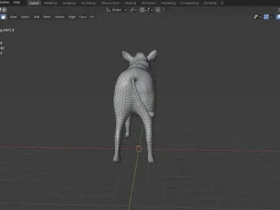 African Animal Warthog  Low-poly 3D model