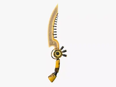 SciFi Dagger A08 Yellow - Sci Fi Weapon Design Low-poly 3D model