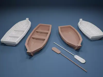 Low Poly Fishing Pack Low-poly 3D model