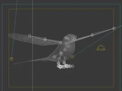 swallow flying in sky 3D model