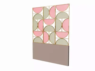 Decorative Partition Wall with Geometric Design Low-poly 3D model