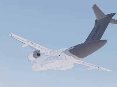 Embraer KC-390 Millennium Color House Low-poly 3D model