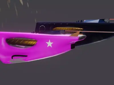 Laser-guided lightning cannon Low-poly 3D model