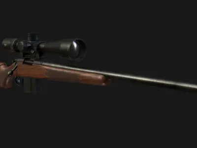 Remington 700 short action sniper rifle Low-poly 3D model