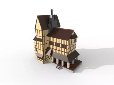 Low Poly House 002 - 1530 poly Low-poly 3D model