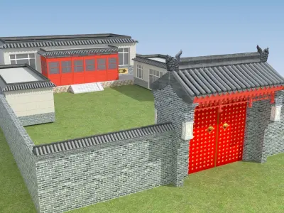Chinese ancient courtyard house 3D model