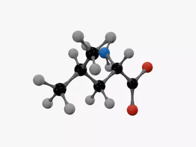 Isoleucine Molecule Low-poly 3D model