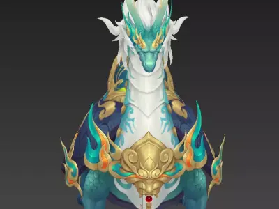 Divine turtle  Xuanwu Low-poly 3D model