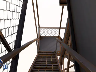 Lowpoly Lookout Tower 3d model Low-poly 3D model