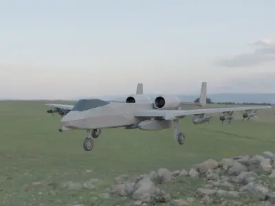 Fairchild Republic A-10 Thunderbolt II Free low-poly 3D model