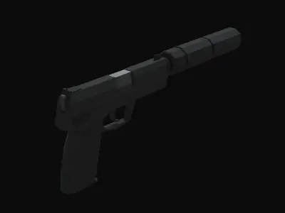 USP-S Low Poly gun Low-poly 3D model