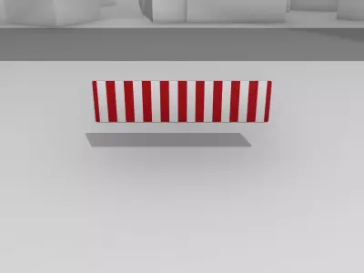 Construction Barrier Version 1 600-38 500x2000mm Low-poly 3D model