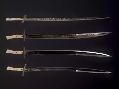 The sword of Sultan Mehmet Low-poly 3D model