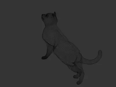 Sci Fi Robot Iron Cat Low-poly 3D model