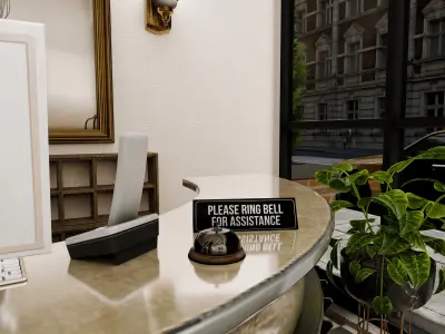 Hotel Entance Blender Scene - DAY and NIGHT Free 3D model