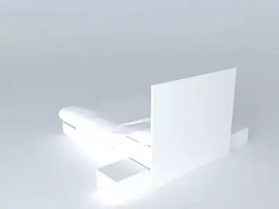 bed with sheet Free 3D model