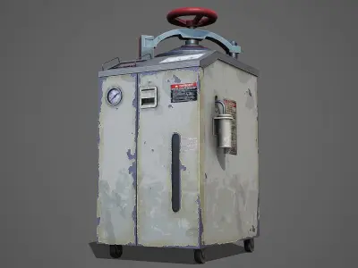 Old Laboratory Sterilizer 02 - PBR Game Ready Low-poly 3D model