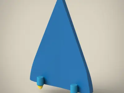 Cartoon plane Low-poly 3D model