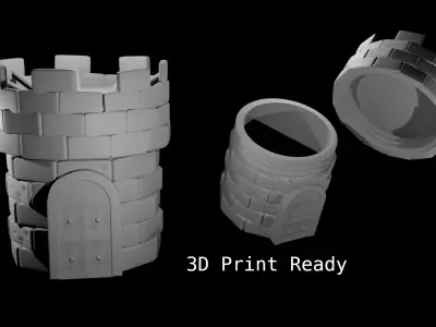 Castle Container Screw Top 3D print model