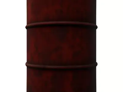 Rusty Metal Barrel Reddish Brown 3D Model 3D model