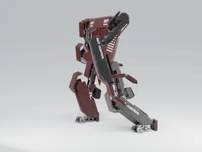 Futuristic Sci-fi Robot Low-poly 3D model