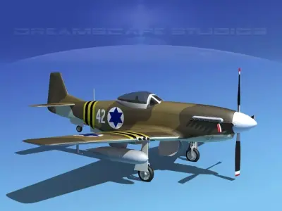 P-51D Mustang Isreal Defence Forces 3D model