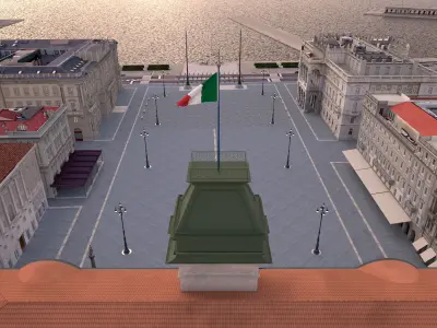 Piazza Unita d Italia Low-poly 3D model
