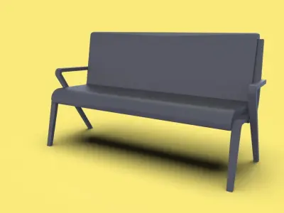Bench Model Low-poly 3D model