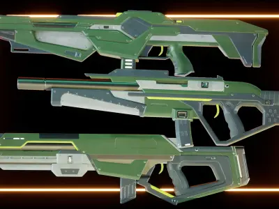 Modern Sci-Fi Rifles Bundle 02 3D model