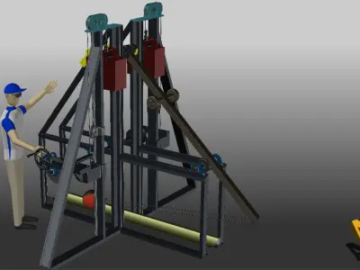 Trebuchet Floating Arm Type Free 3D model