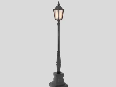 Old Fashioned Street Lamp Low-poly 3D model