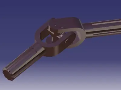 U joint metal rod with hook Free 3D model