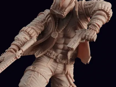 Cyberpunk Gang Lieutenant Miniature  Clarence Blink Jones 3D print model
