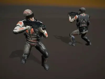 Street Warrior Low-poly 3D model