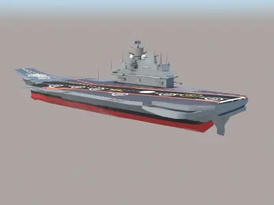 Russian Aircraft Carriers Kuznetsov Low-poly 3D model