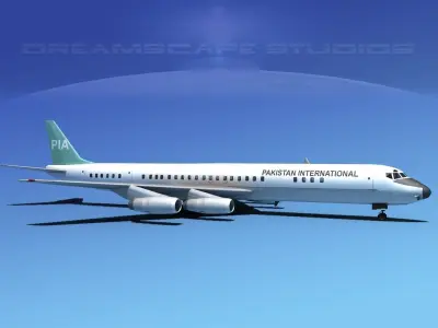 Douglas DC-8-63 Pakistan International Airlines 3D model