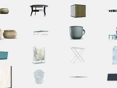 NEW Kitchenware Pack Appliances Furniture and Essential Tools 3D Model Collection