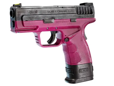 Hot Pink Pistol - Game Ready Low-poly 3D model