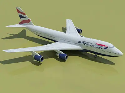 British Texture Boeing Airbus 3D model
