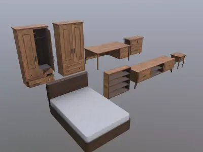 Furniture Props Low-poly 3D model
