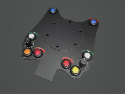 Steering Wheel Button Plate 01 Low-poly 3D model