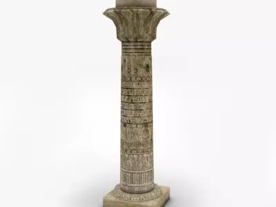 Ancient Egyptian column Low-poly 3D model