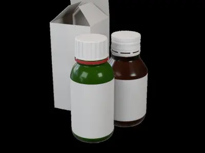 Bottle two bottles of medicine 3D model