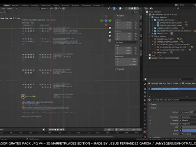 Floor Grates Pack JFG V4 - 50 Grates - FBX Blend PBR Low-poly 3D model