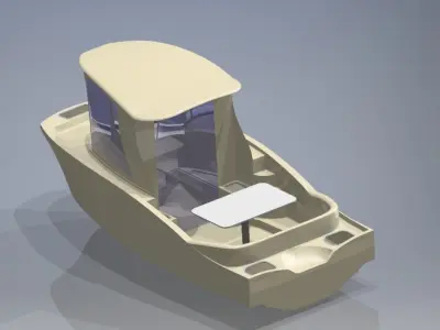 500cm campin fishing boat real scale reade for constraction 3D model