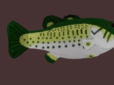 Singing Bass Fish Model Low-poly 3D model