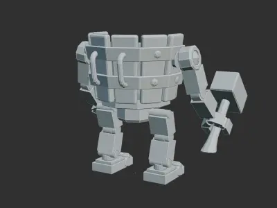Game-Ready Rig Low-Poly Battle Machine Clash of Clans Inspired Low-poly 3D model