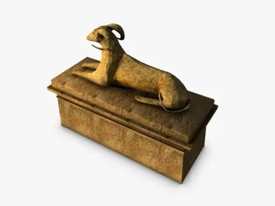 Egyptian sphinx ram Low-poly 3D model