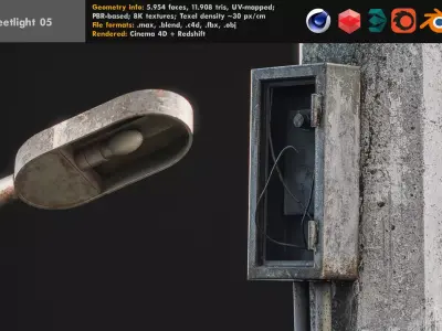 Old street light 05 Free 3D model