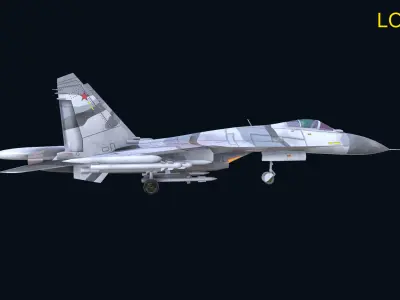 Asset - Army - Aircraft - Su 27 Low-poly 3D model